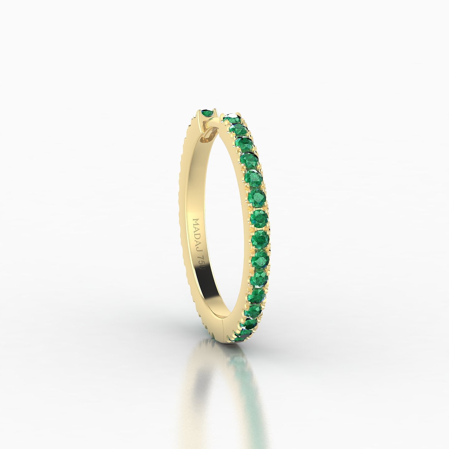 Terra | 18k Yellow Gold 11 mm Emerald Hoop Piercing