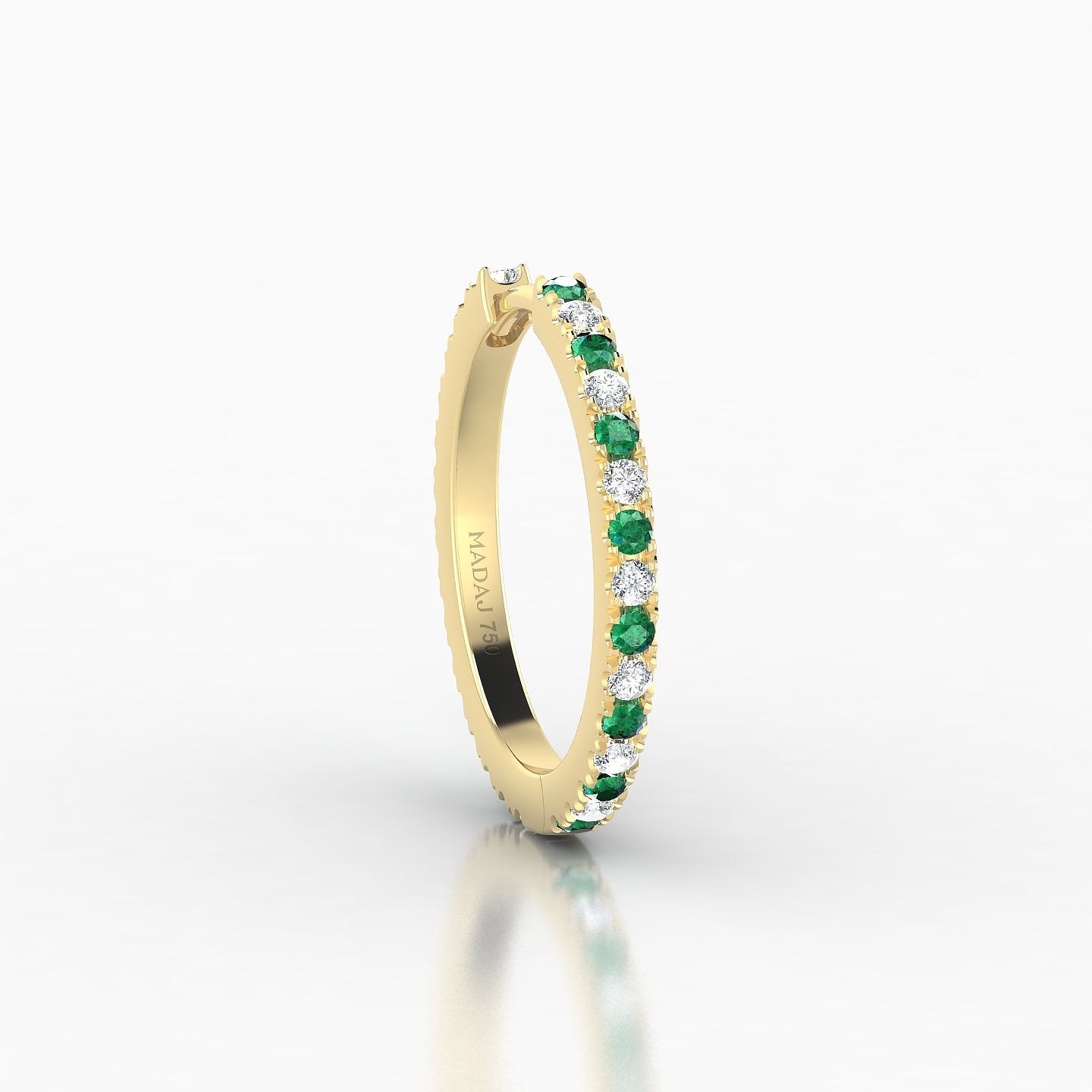 Terra | 18k Yellow Gold 11 mm Emerald & Diamond Hoop Piercing