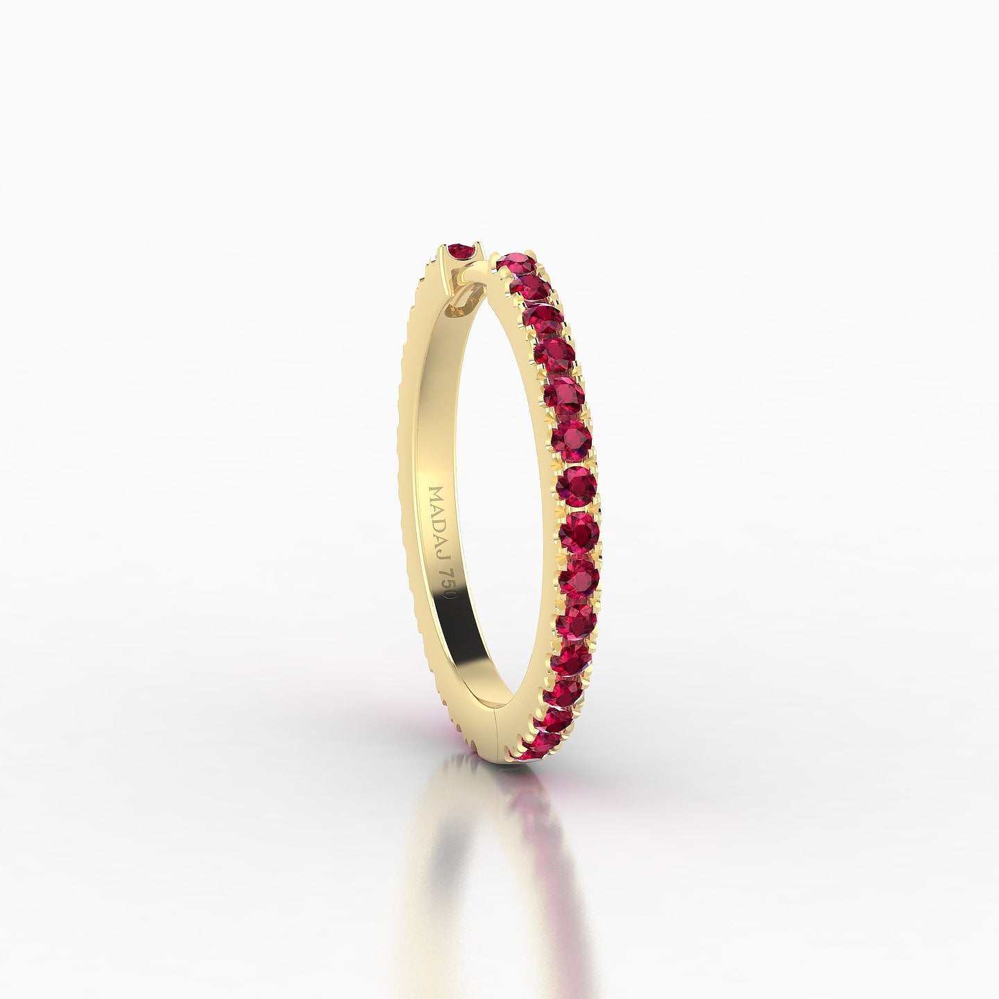 Terra | 18k Yellow Gold 11 mm Ruby Hoop Piercing