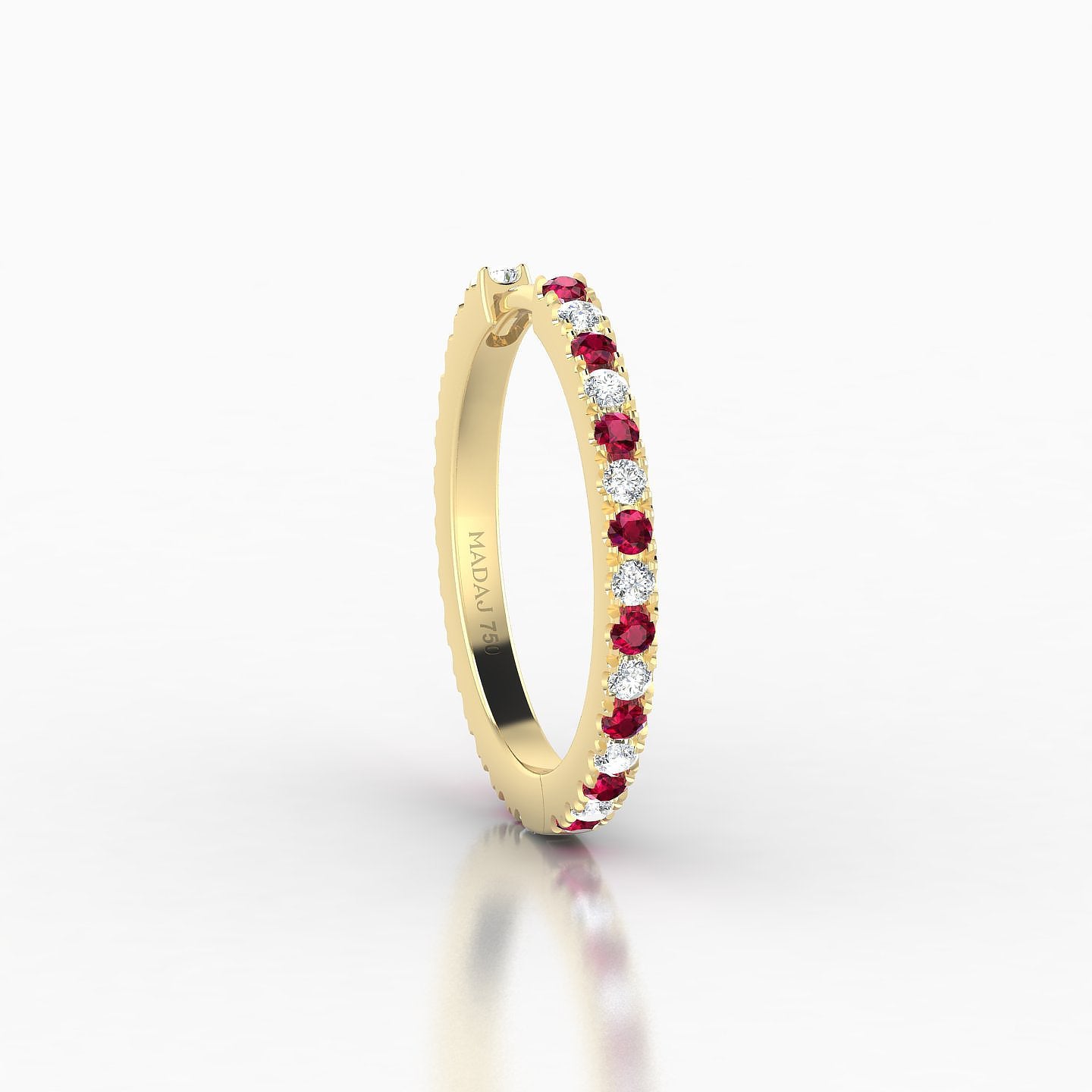 Terra | 18k Yellow Gold 11 mm Ruby & Diamond Hoop Piercing