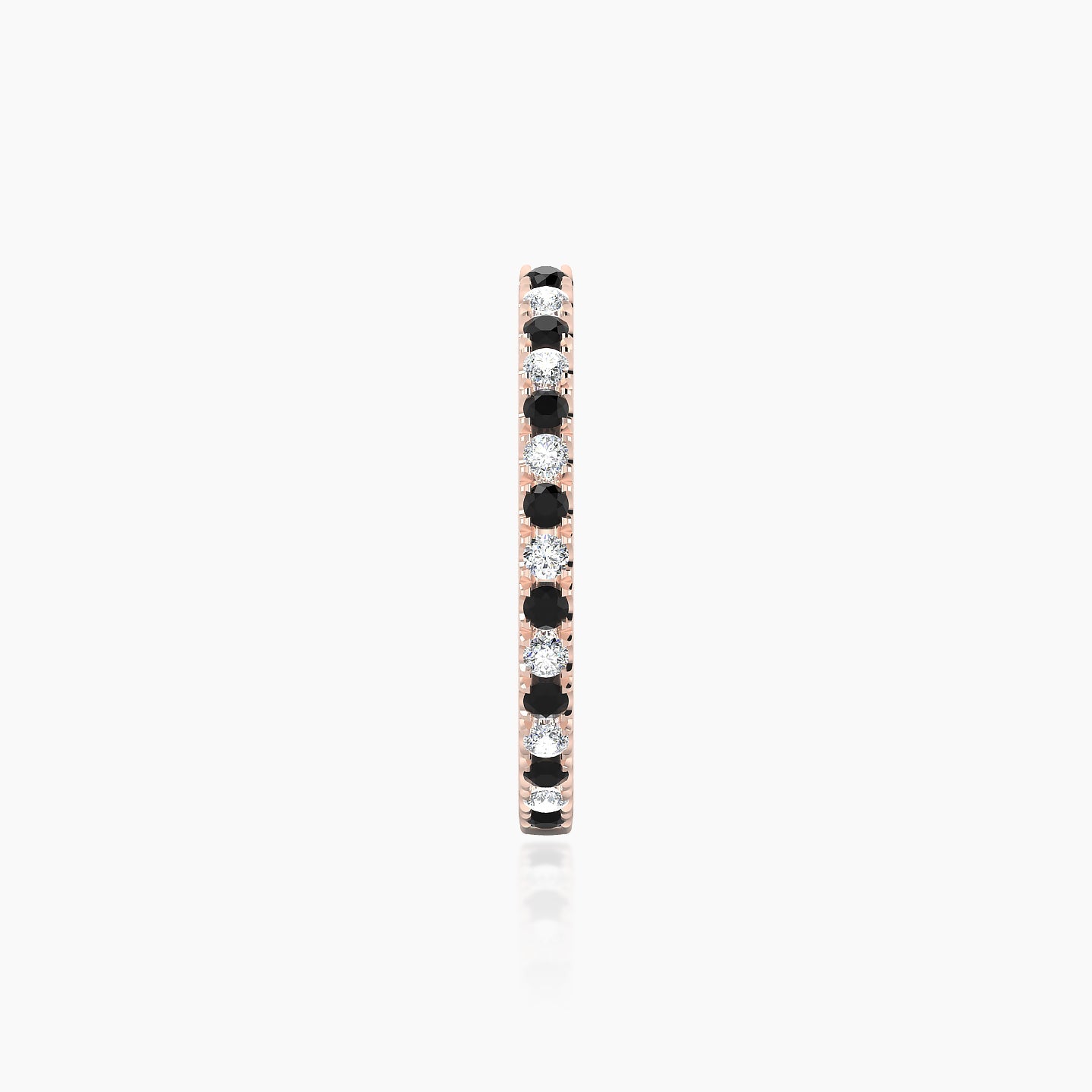 Terra | 18k Rose Gold 11 mm Black Diamond & Diamond Hoop Piercing