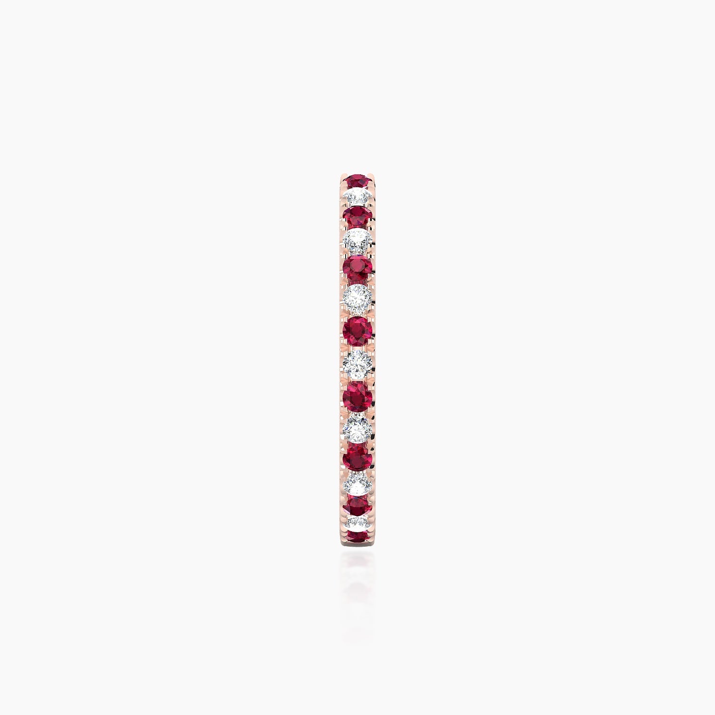 Terra | 18k Rose Gold 11 mm Ruby & Diamond Hoop Piercing