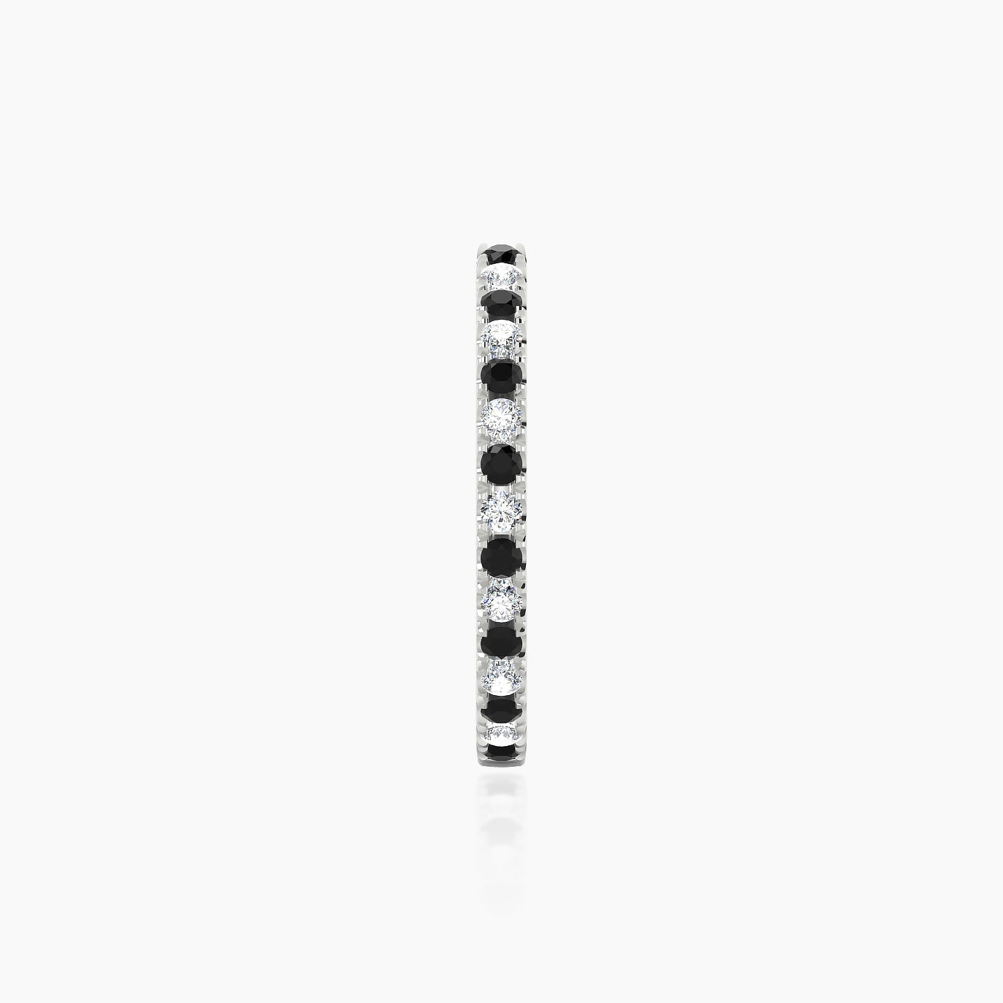 Terra | 18k White Gold 11 mm Black Diamond & Diamond Hoop Piercing