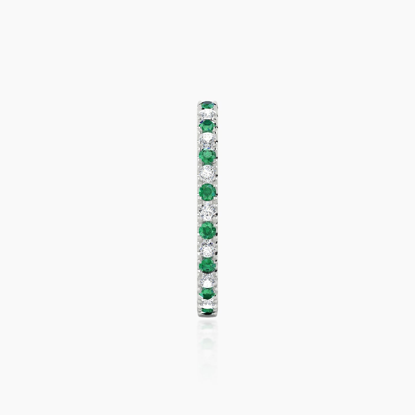 Terra | 18k White Gold 11 mm Emerald & Diamond Hoop Piercing