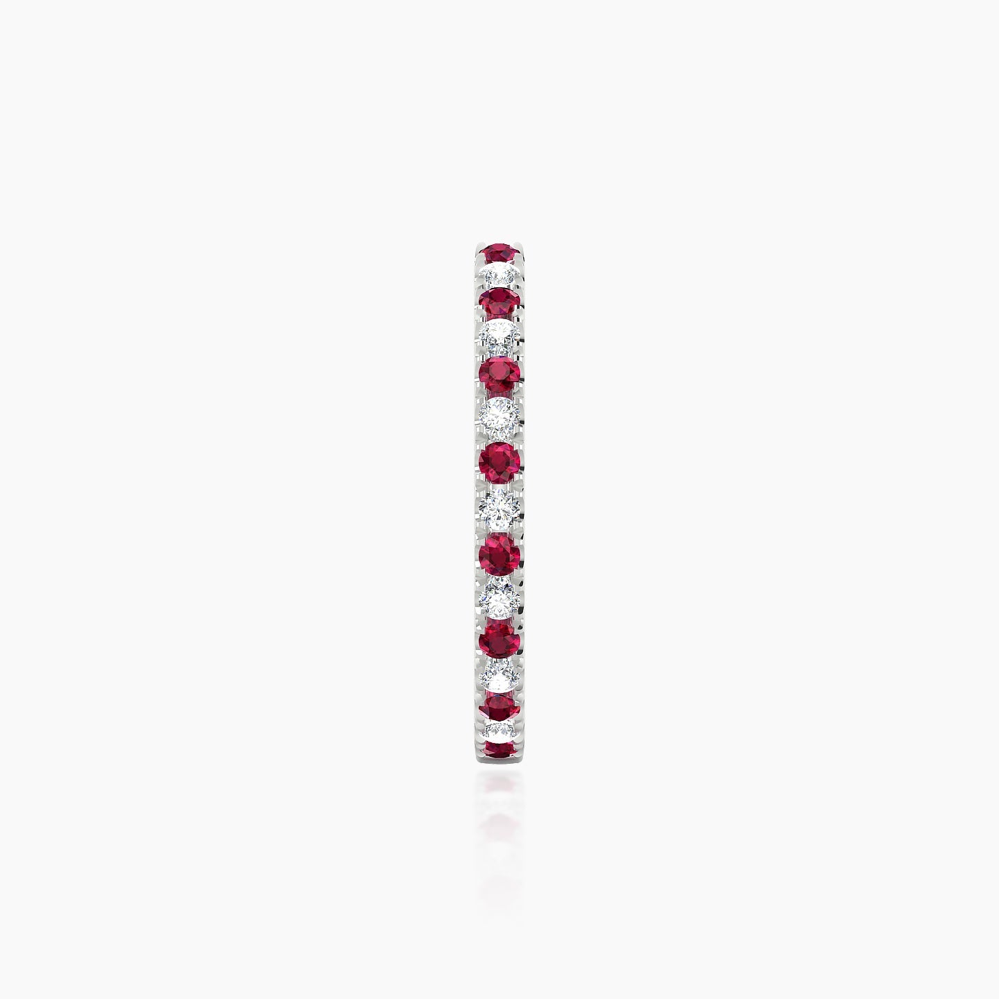 Terra | 18k White Gold 11 mm Ruby & Diamond Hoop Piercing