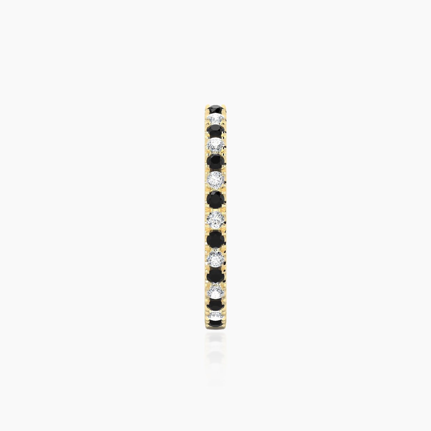 Terra | 18k Yellow Gold 11 mm Black Diamond & Diamond Hoop Piercing