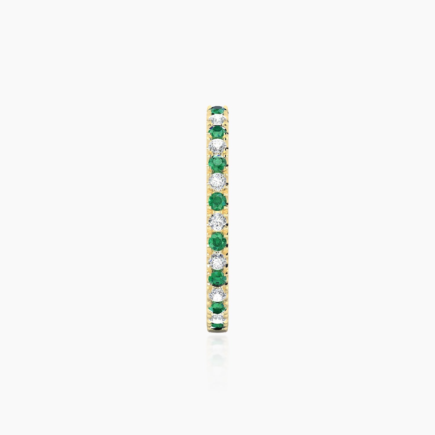 Terra | 18k Yellow Gold 11 mm Emerald & Diamond Hoop Piercing