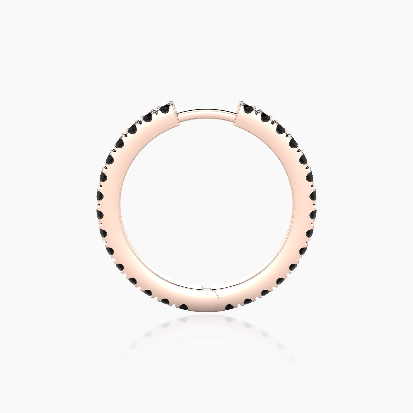 Terra | 18k Rose Gold 11 mm Black Diamond Hoop Piercing