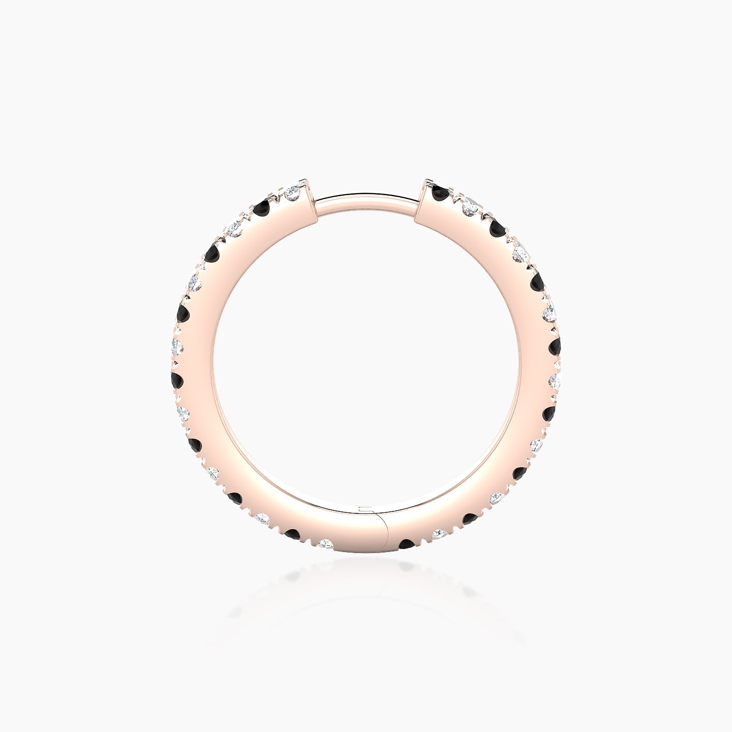 Terra | 18k Rose Gold 11 mm Black Diamond & Diamond Hoop Piercing