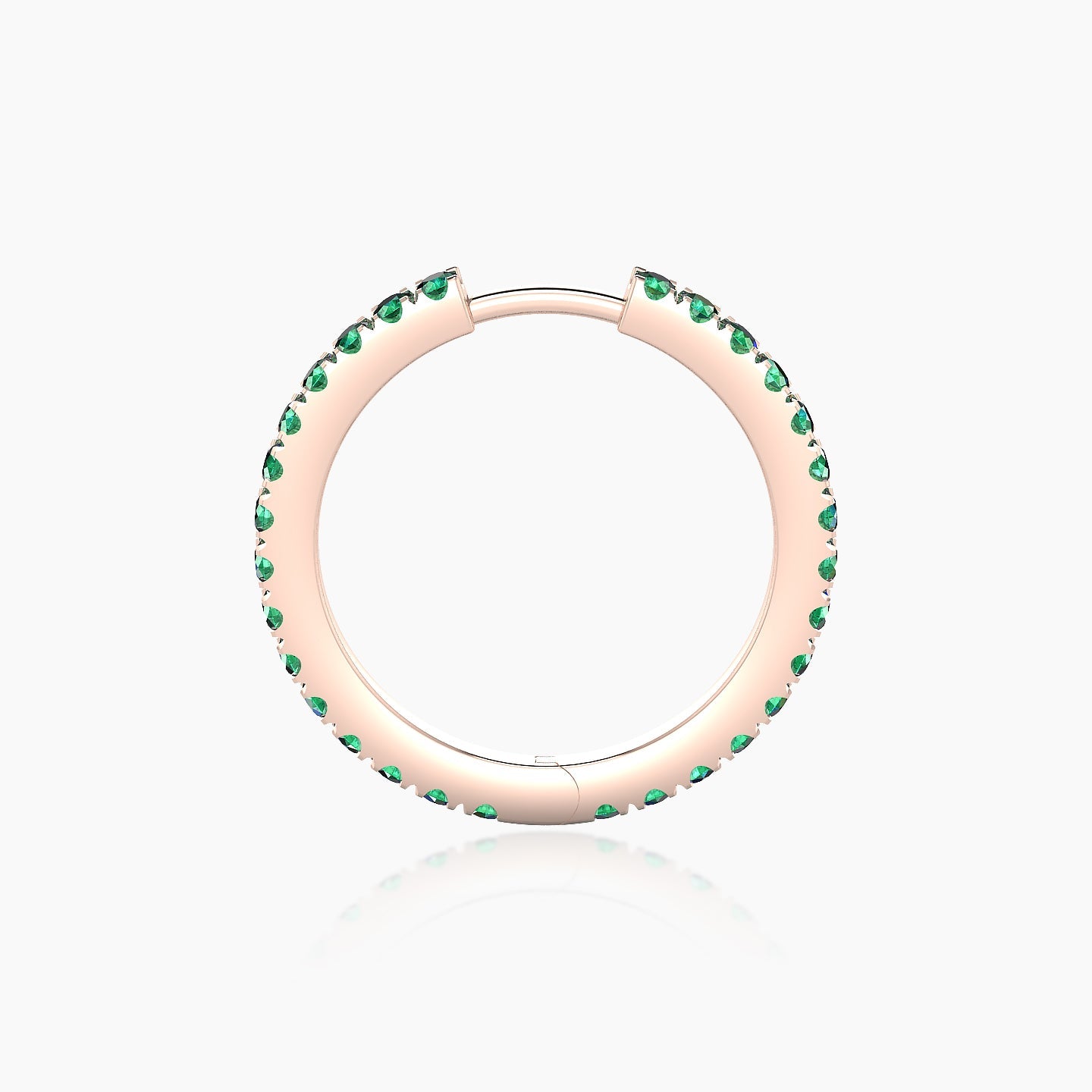 Terra | 18k Rose Gold 11 mm Emerald Hoop Piercing