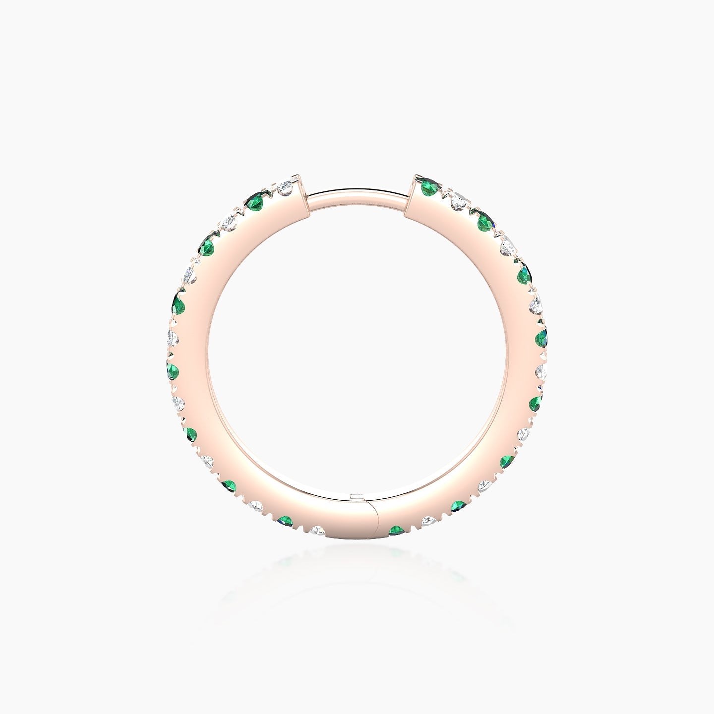 Terra | 18k Rose Gold 11 mm Emerald & Diamond Hoop Piercing