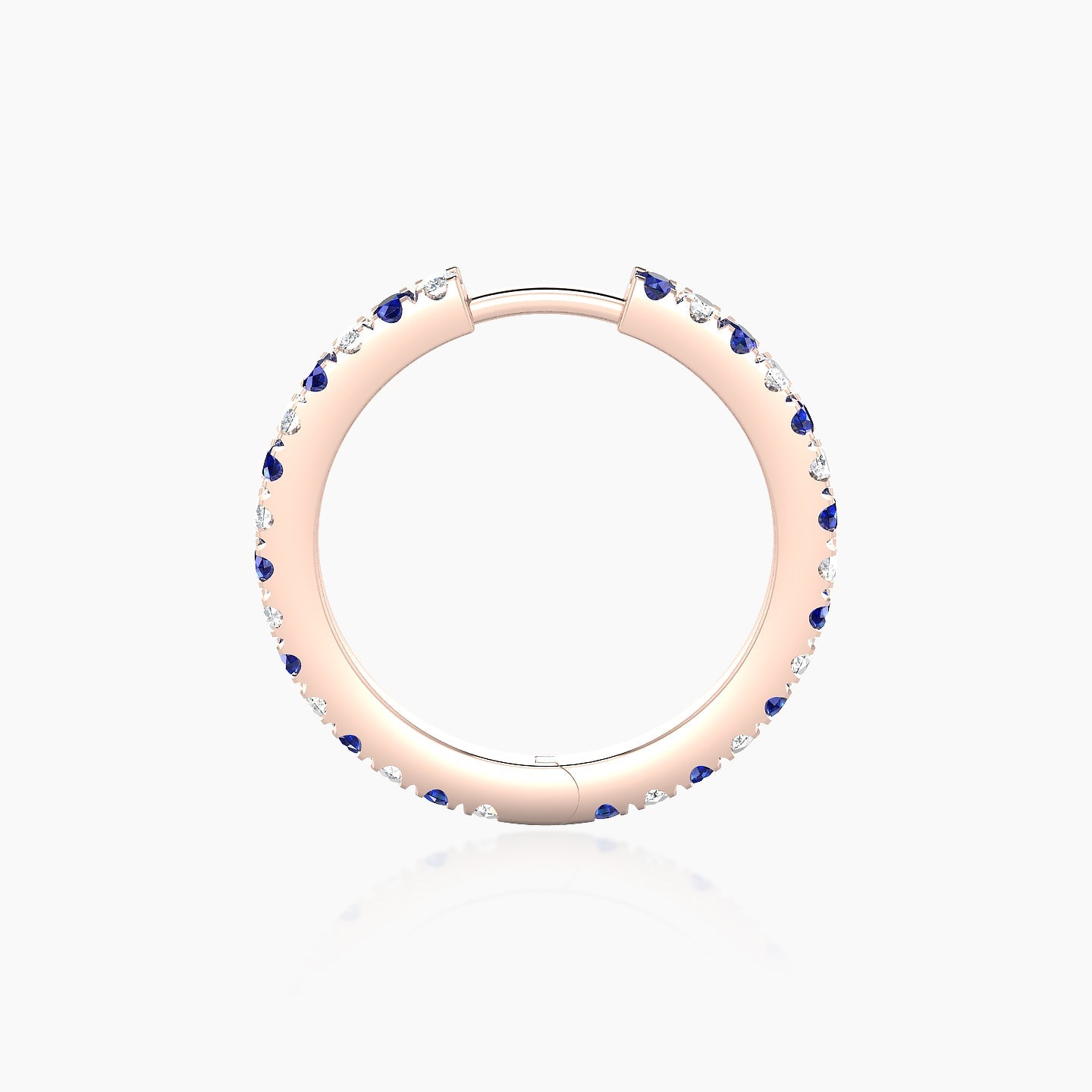 Terra | 18k Rose Gold 11 mm Sapphire & Diamond Hoop Piercing