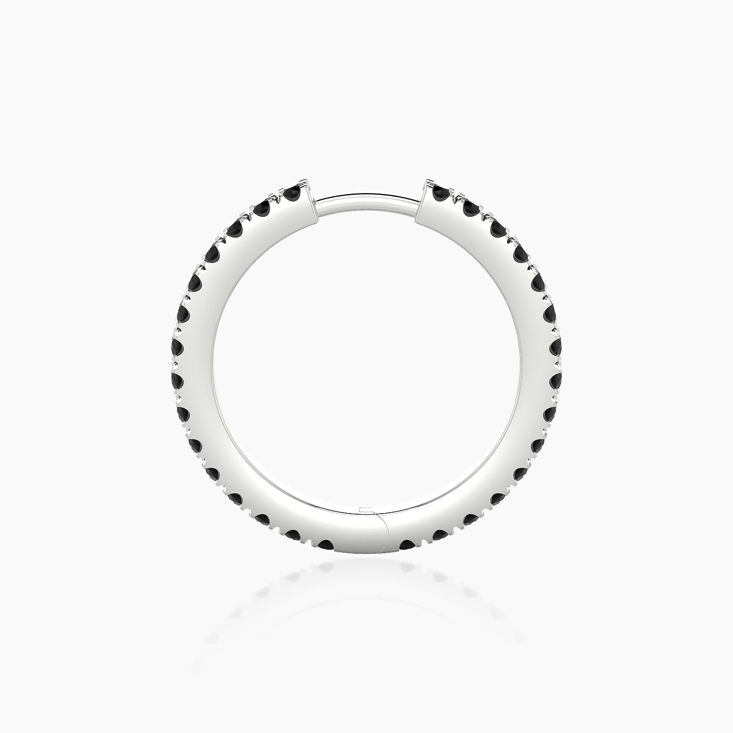 Terra | 18k White Gold 11 mm Black Diamond Hoop Piercing