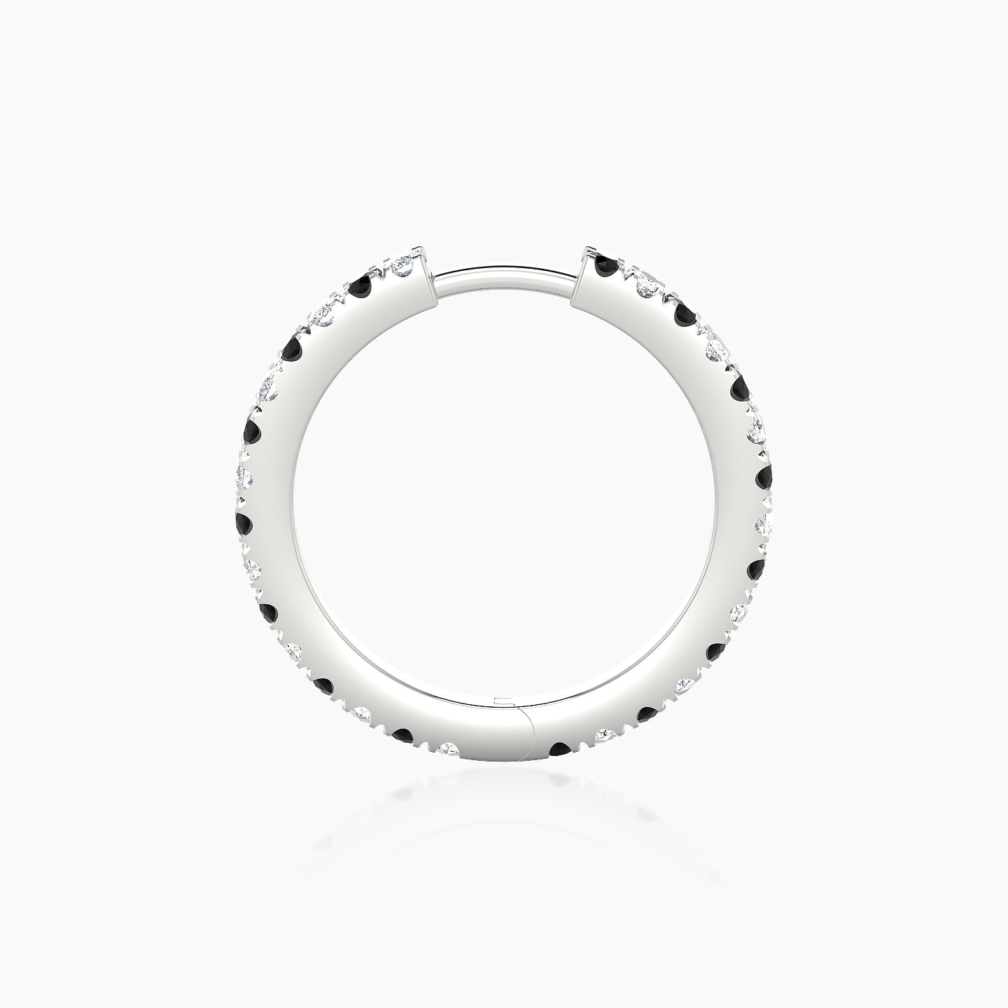 Terra | 18k White Gold 11 mm Black Diamond & Diamond Hoop Piercing