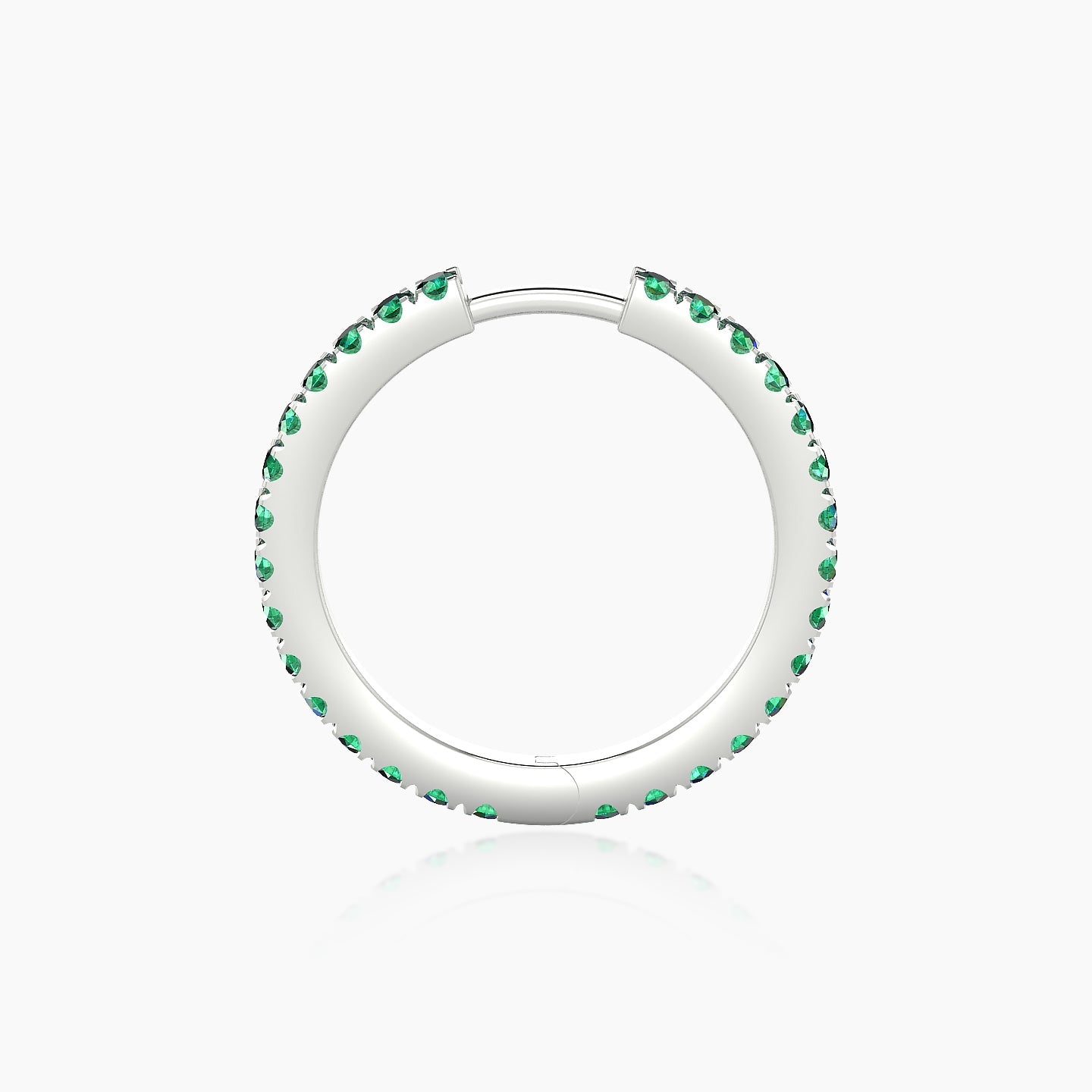 Terra | 18k White Gold 11 mm Emerald Hoop Piercing