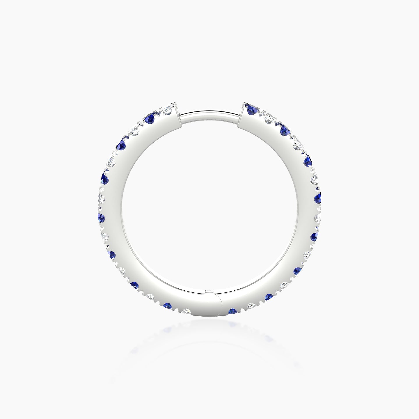 Terra | 18k White Gold 11 mm Sapphire & Diamond Hoop Piercing