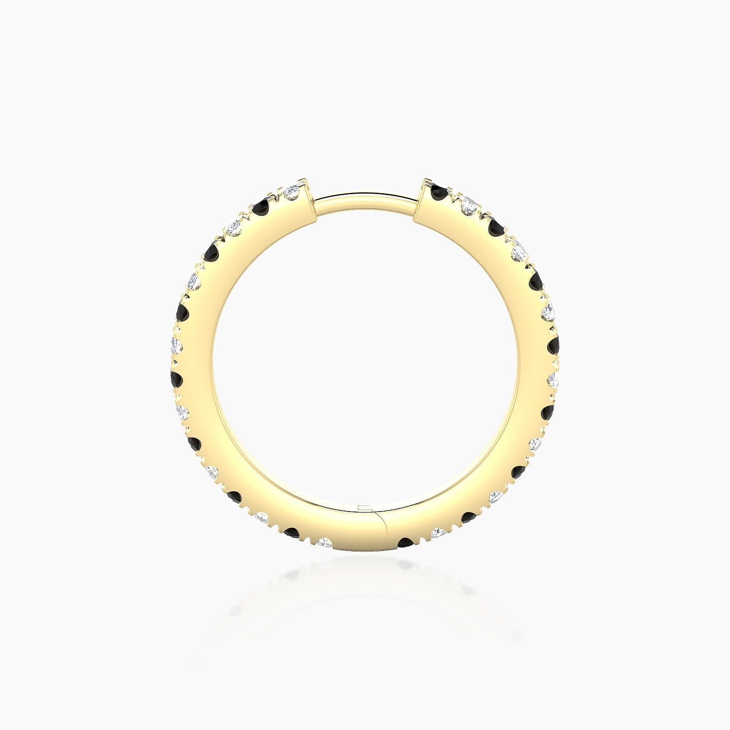 Terra | 18k Yellow Gold 11 mm Black Diamond & Diamond Hoop Piercing