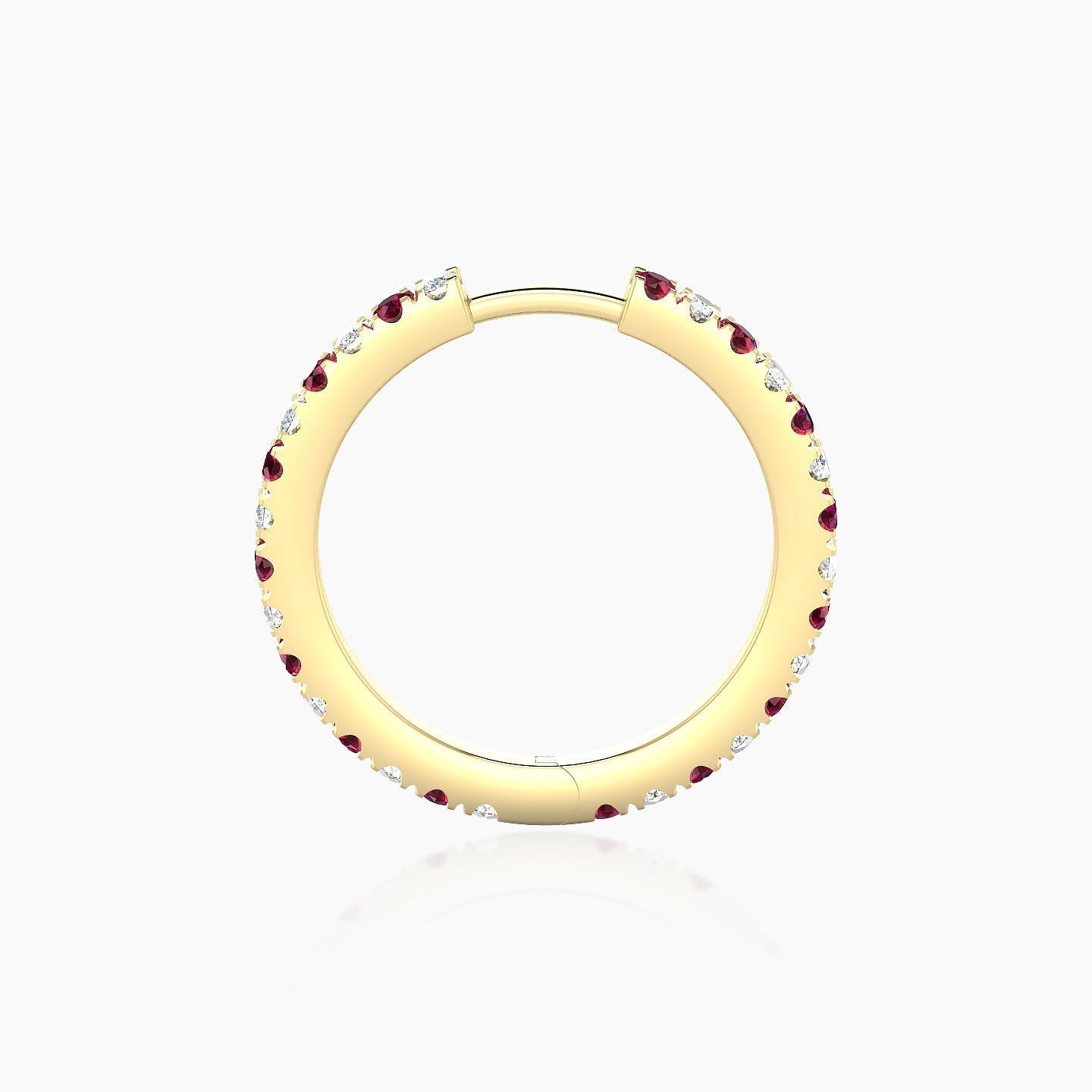 Terra | 18k Yellow Gold 11 mm Ruby & Diamond Hoop Piercing