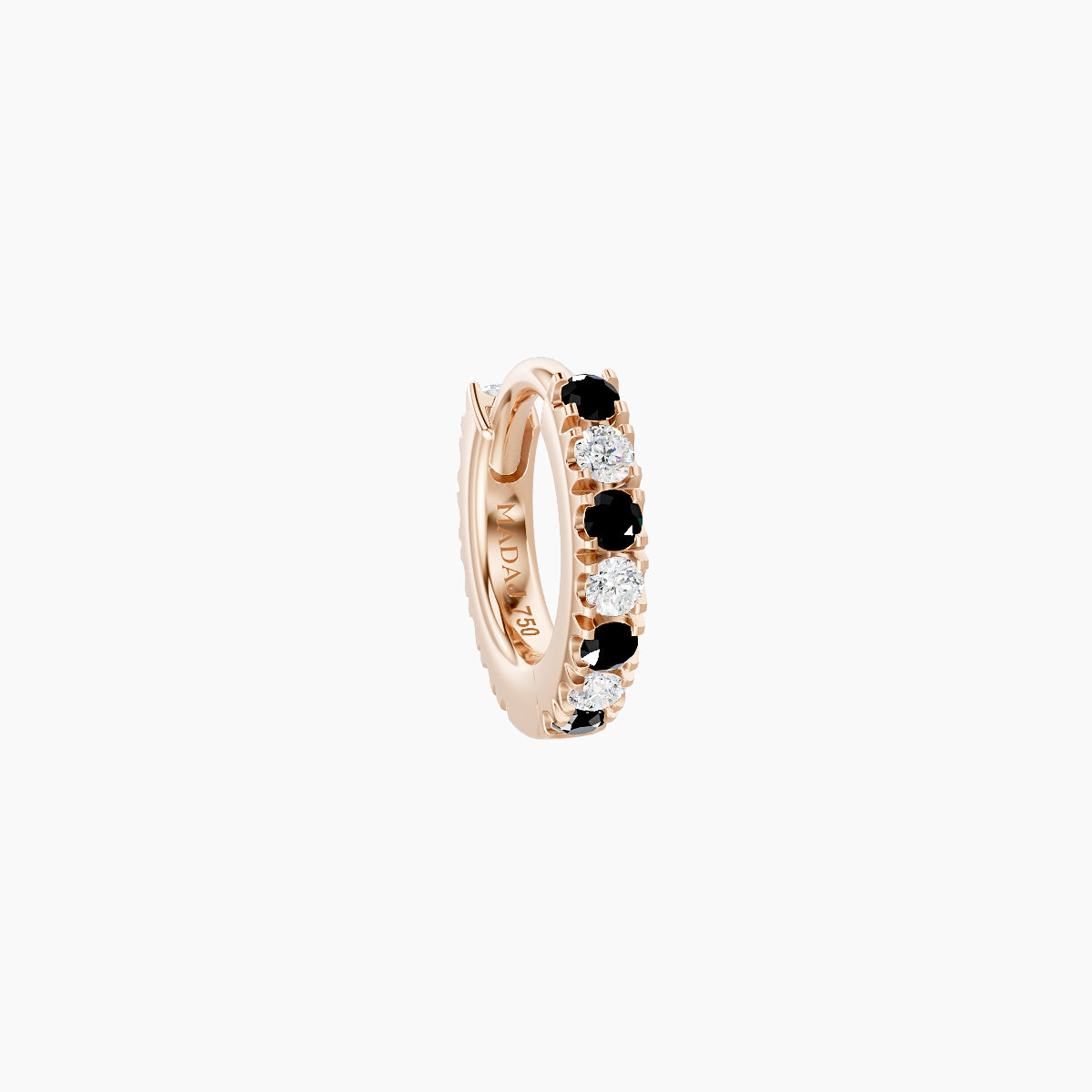 Terra | 18k Rose Gold 5 mm Black Diamond & Diamond Hoop Piercing