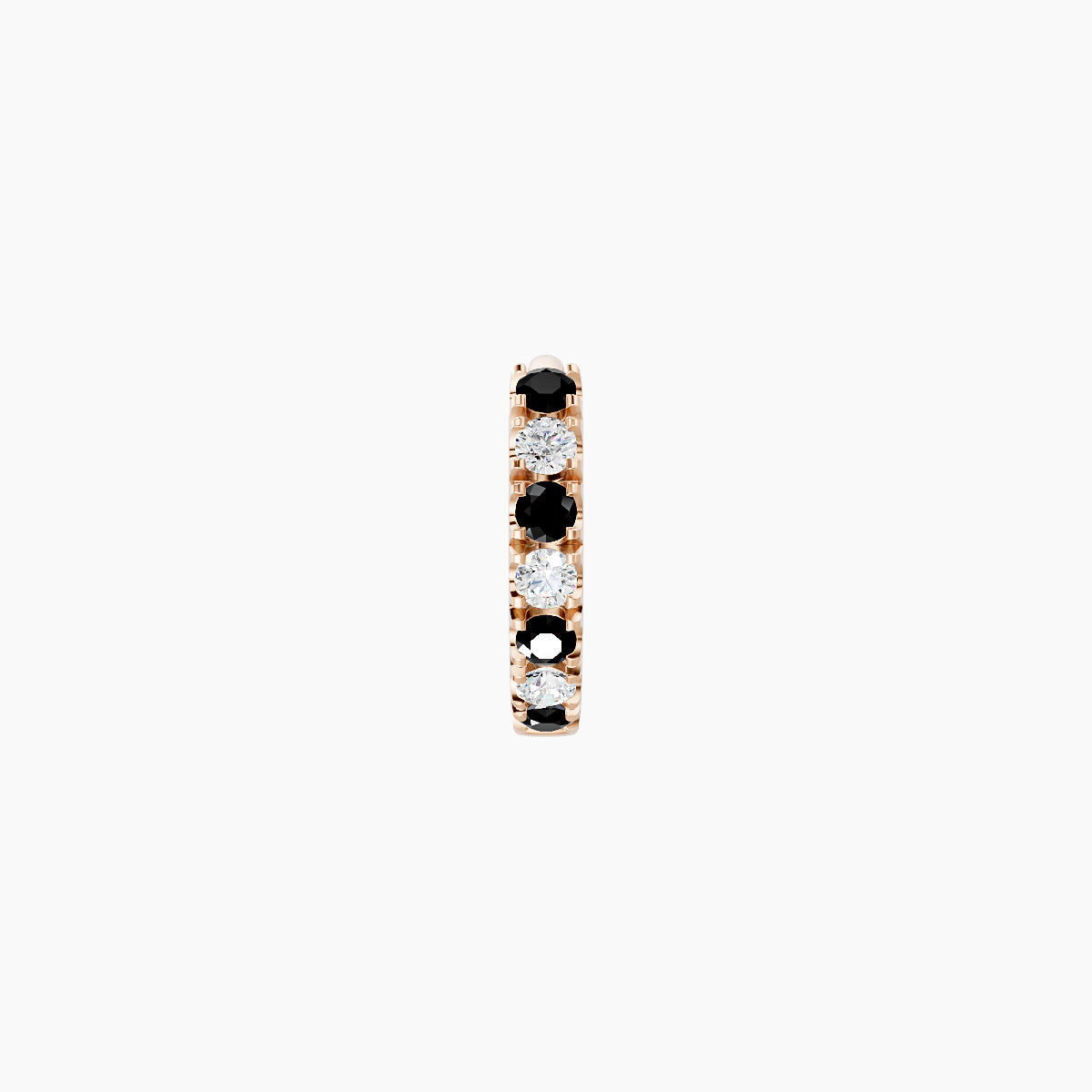 Terra | 18k Rose Gold 5 mm Black Diamond & Diamond Hoop Piercing