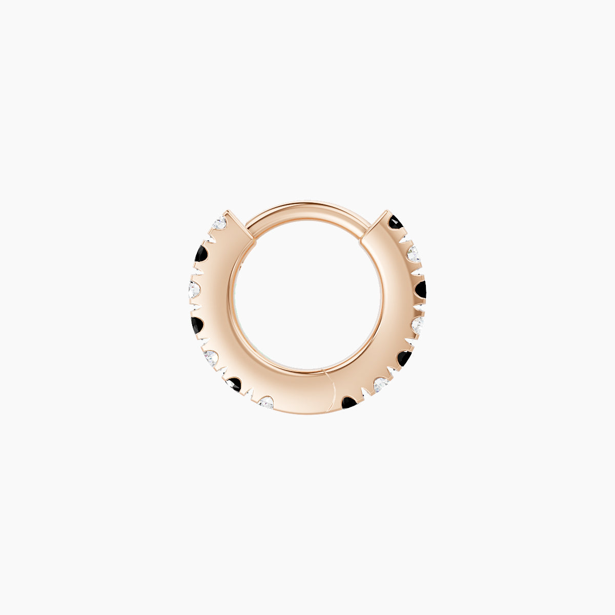 Terra | 18k Rose Gold 5 mm Black Diamond & Diamond Hoop Piercing