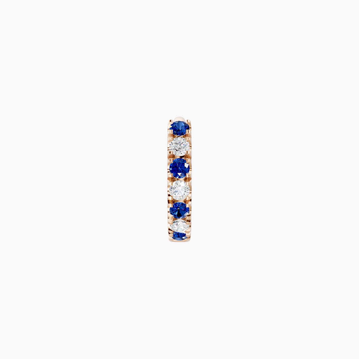 Terra | 18k Rose Gold 5 mm Sapphire & Diamond Hoop Piercing