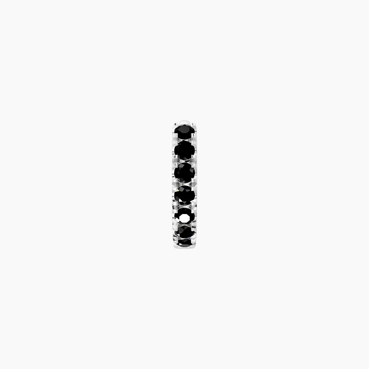 Terra | 18k White Gold 5 mm Black Diamond Hoop Piercing