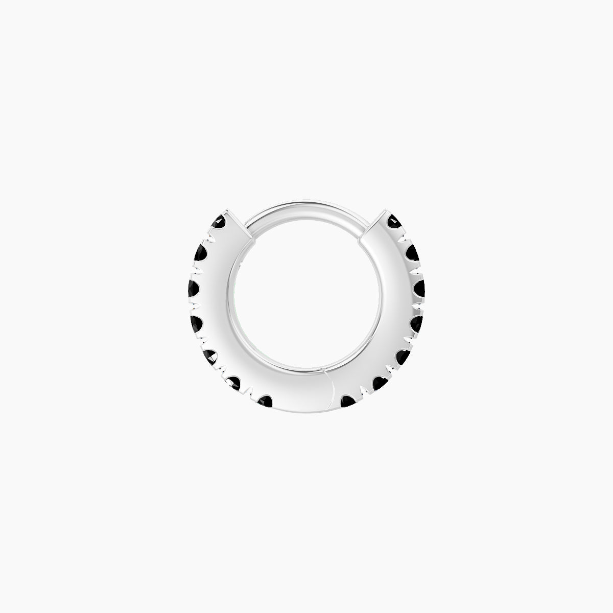 Terra | 18k White Gold 5 mm Black Diamond Hoop Piercing