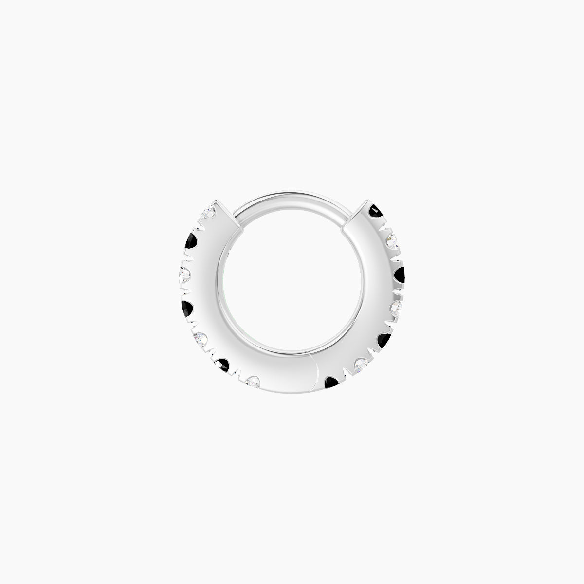 Terra | 18k White Gold 5 mm Black Diamond & Diamond Hoop Piercing