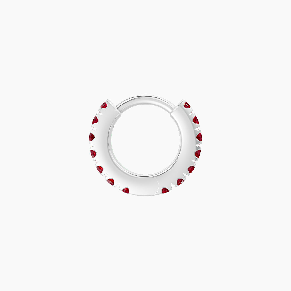 Terra | 18k White Gold 5 mm Ruby Hoop Piercing
