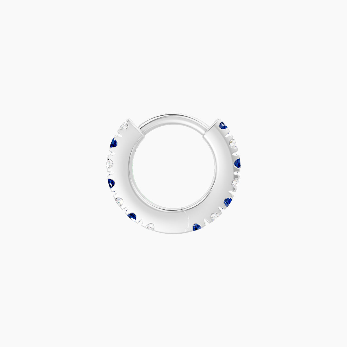 Terra | 18k White Gold 5 mm Sapphire & Diamond Hoop Piercing
