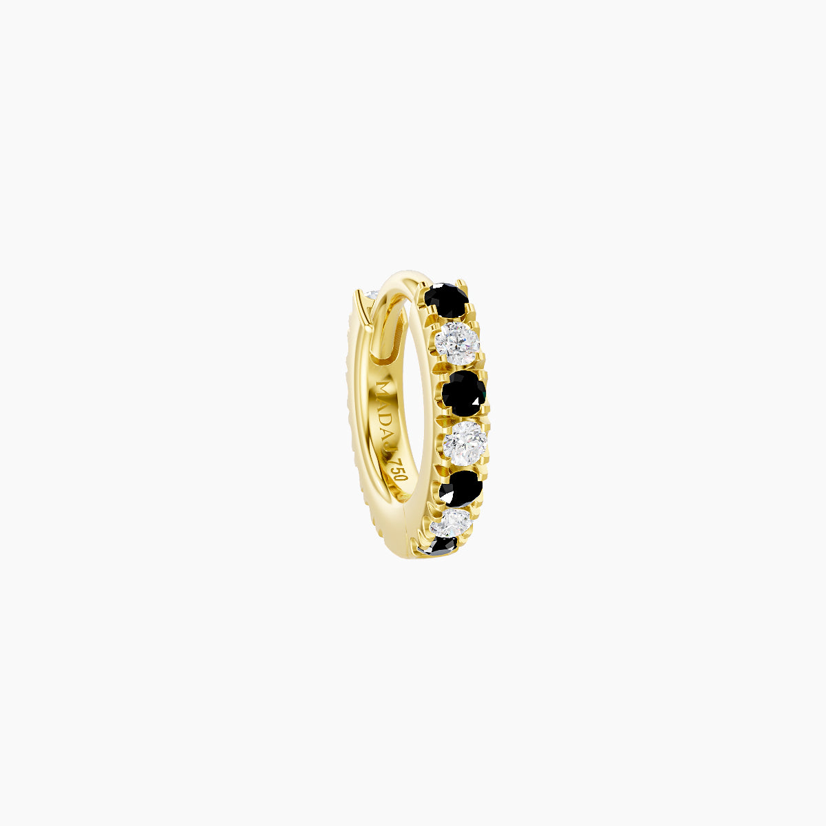 Terra | 18k Yellow Gold 5 mm Black Diamond & Diamond Hoop Piercing