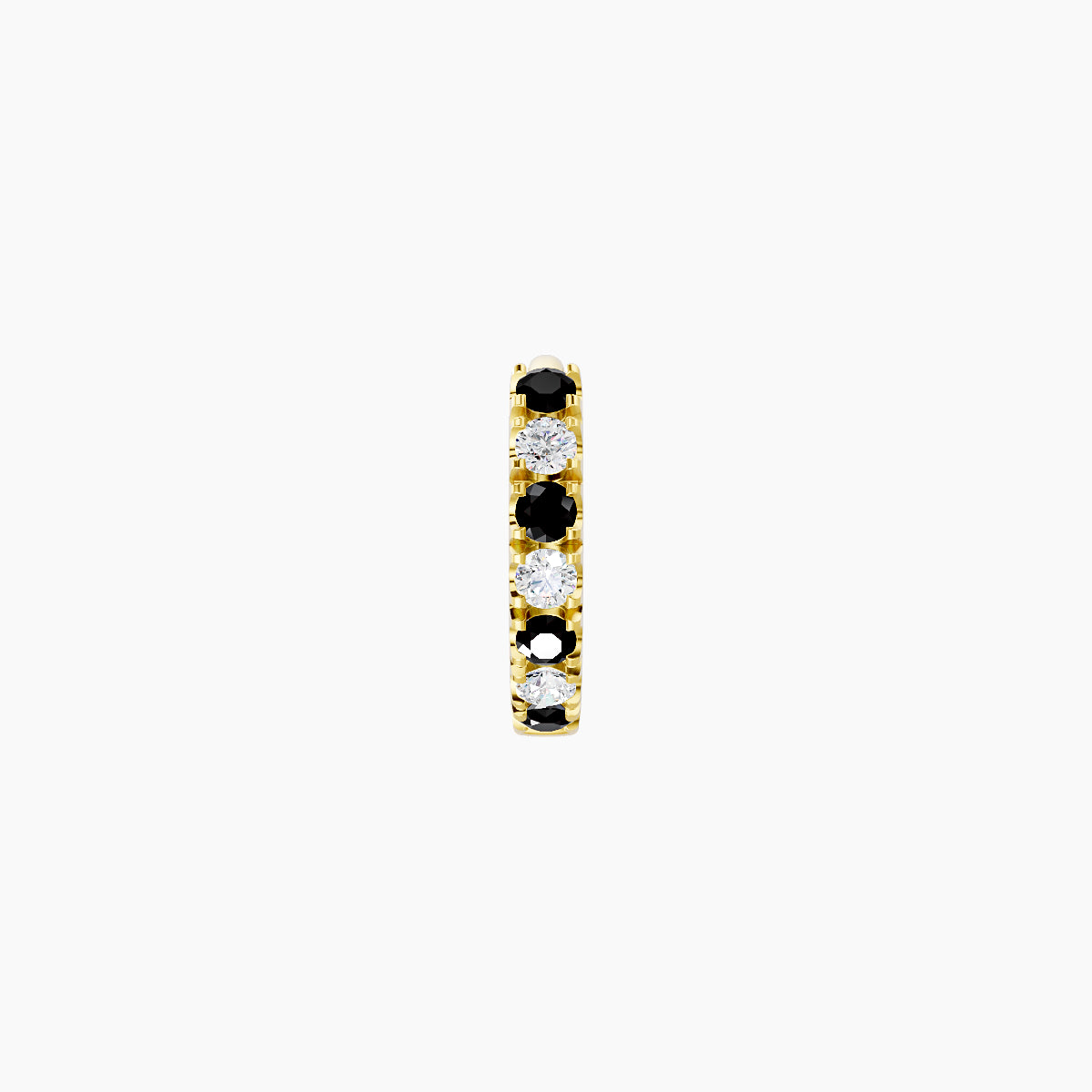 Terra | 18k Yellow Gold 5 mm Black Diamond & Diamond Hoop Piercing