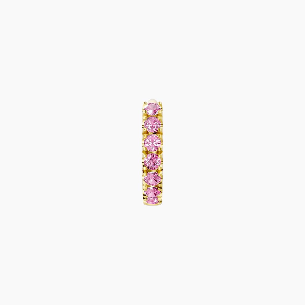 Terra | 18k Yellow Gold 5 mm Pink Sapphire Hoop Piercing