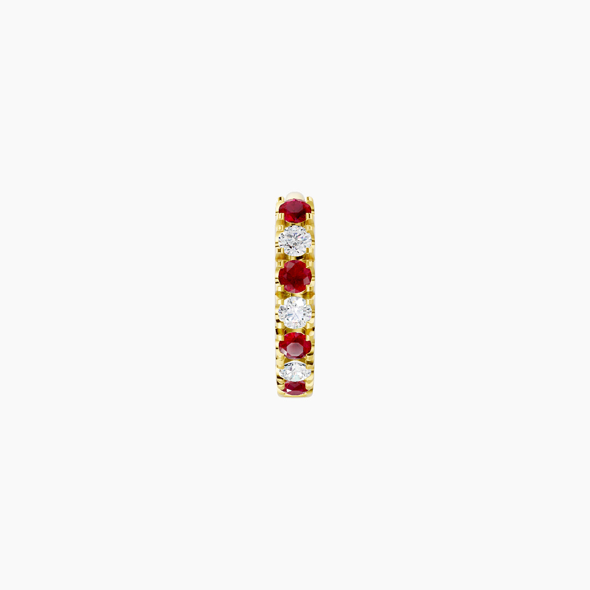 Terra | 18k Yellow Gold 5 mm Ruby & Diamond Hoop Piercing