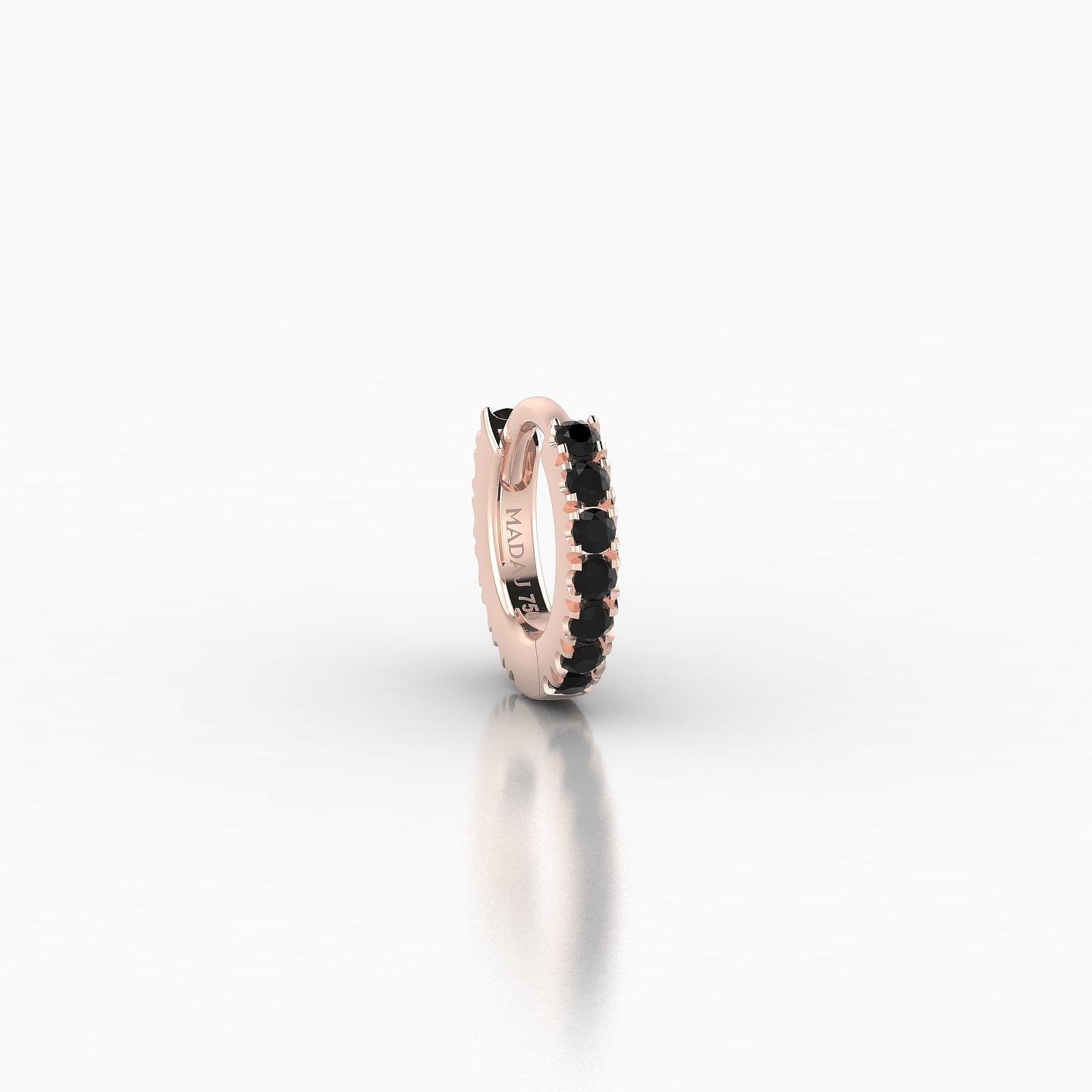 Terra | 18k Rose Gold 5 mm Black Diamond Hoop Piercing