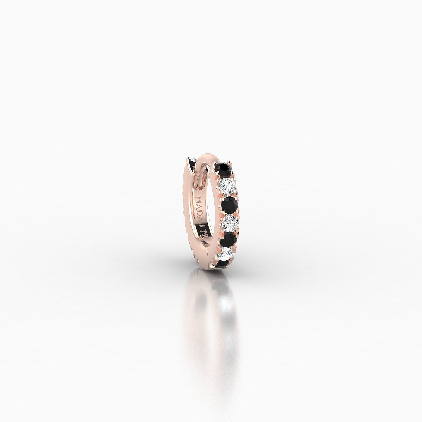 Terra | 18k Rose Gold 5 mm Black Diamond & Diamond Hoop Piercing