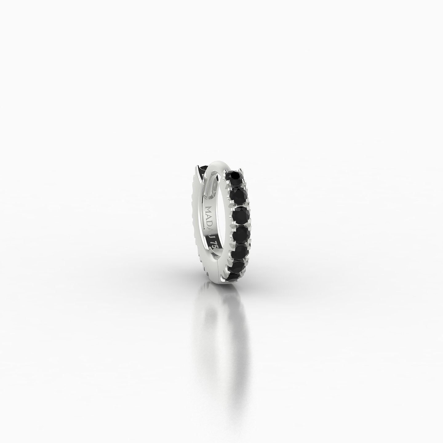 Terra | 18k White Gold 5 mm Black Diamond Hoop Piercing