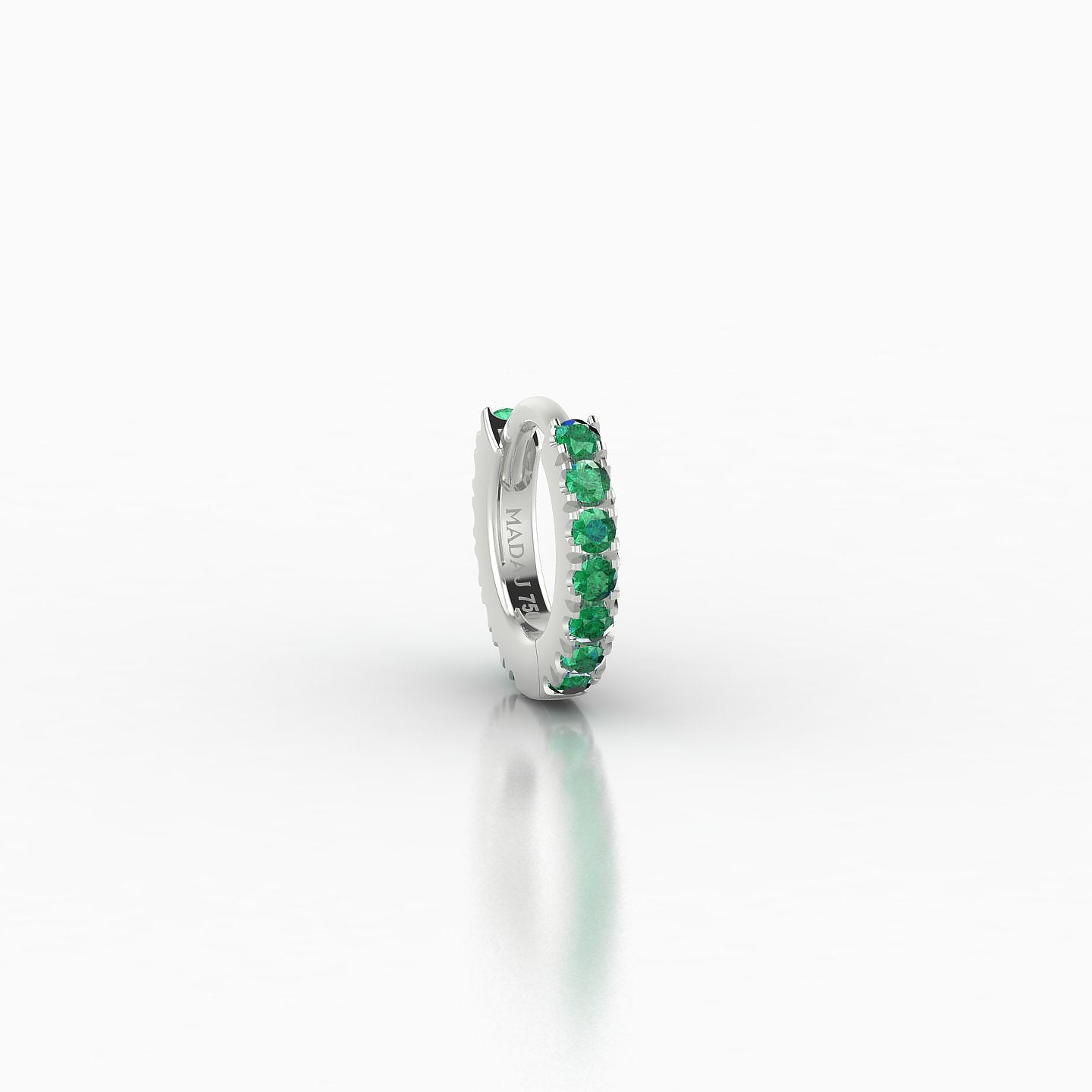 Terra | 18k White Gold 5 mm Emerald Hoop Piercing