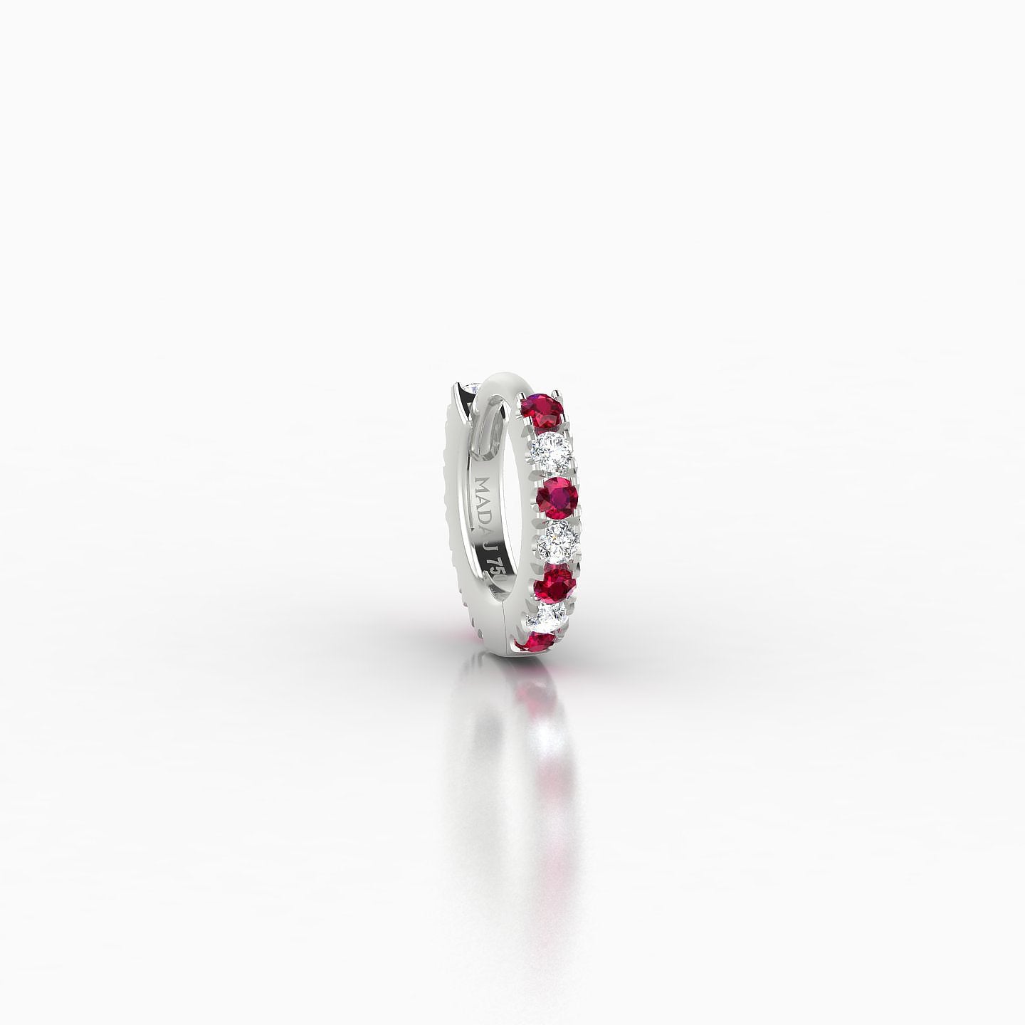 Terra | 18k White Gold 5 mm Ruby & Diamond Hoop Piercing