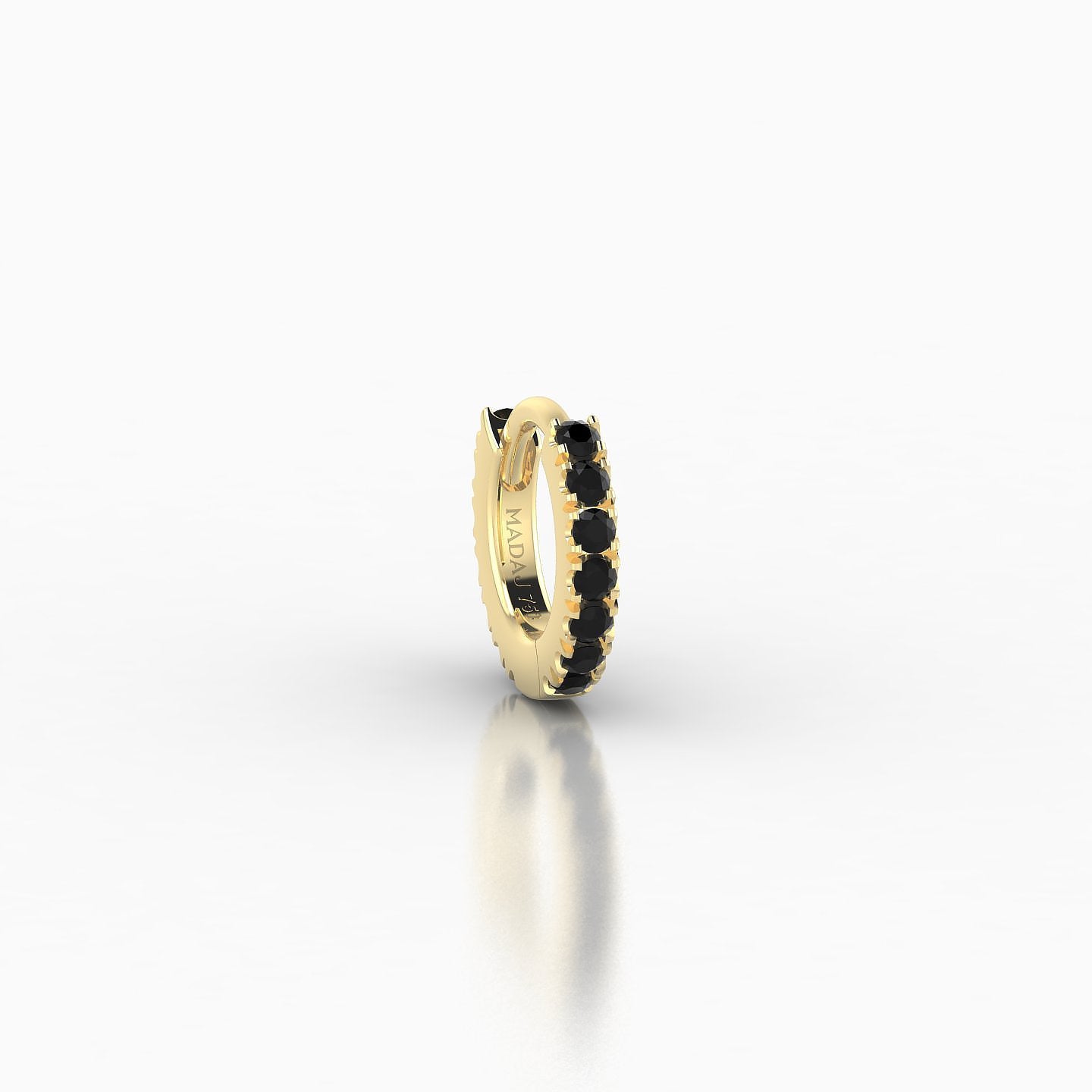 Terra | 18k Yellow Gold 5 mm Black Diamond Hoop Piercing