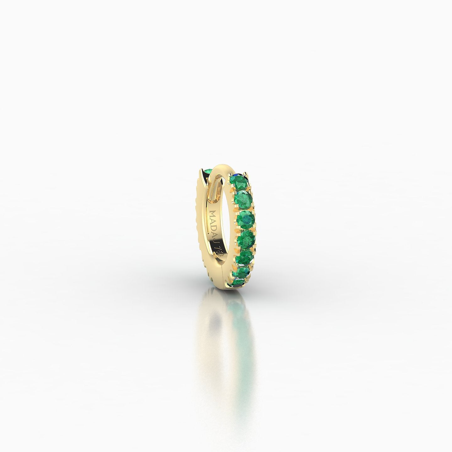 Terra | 18k Yellow Gold 5 mm Emerald Hoop Piercing