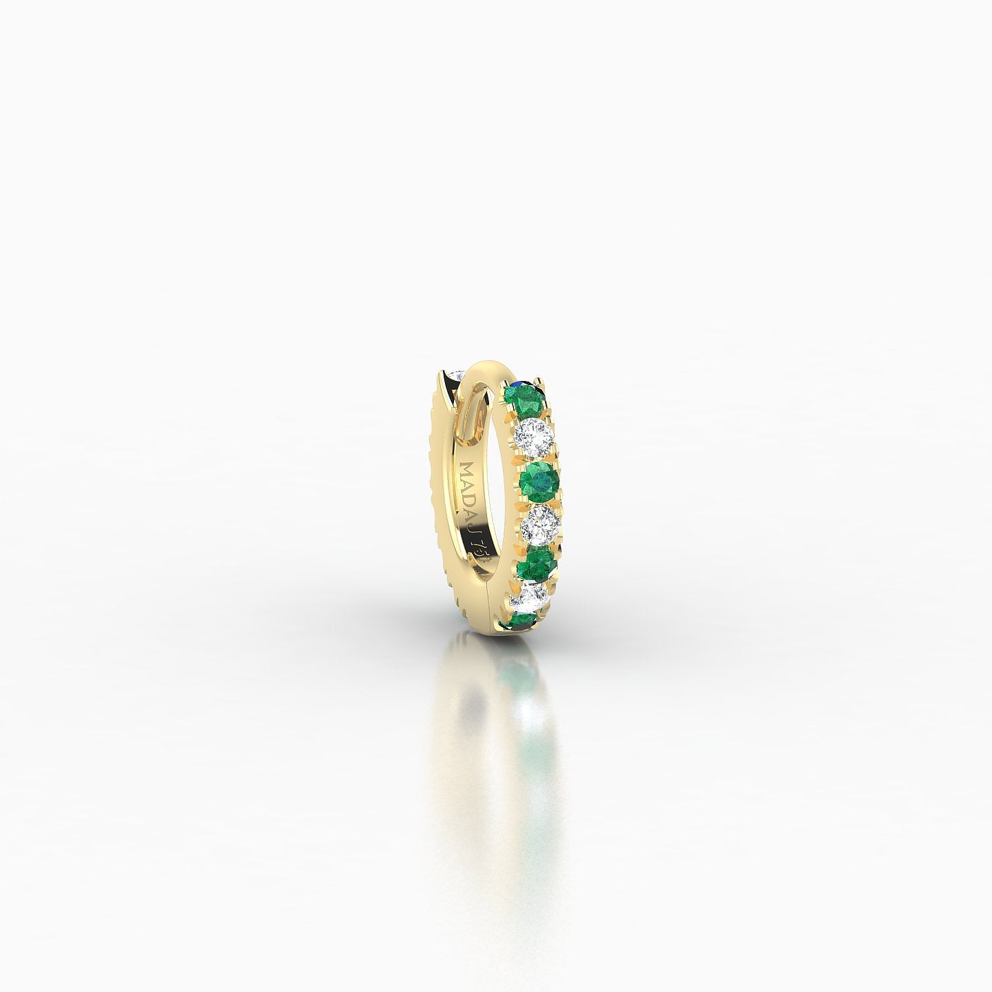 Terra | 18k Yellow Gold 5 mm Emerald & Diamond Hoop Piercing