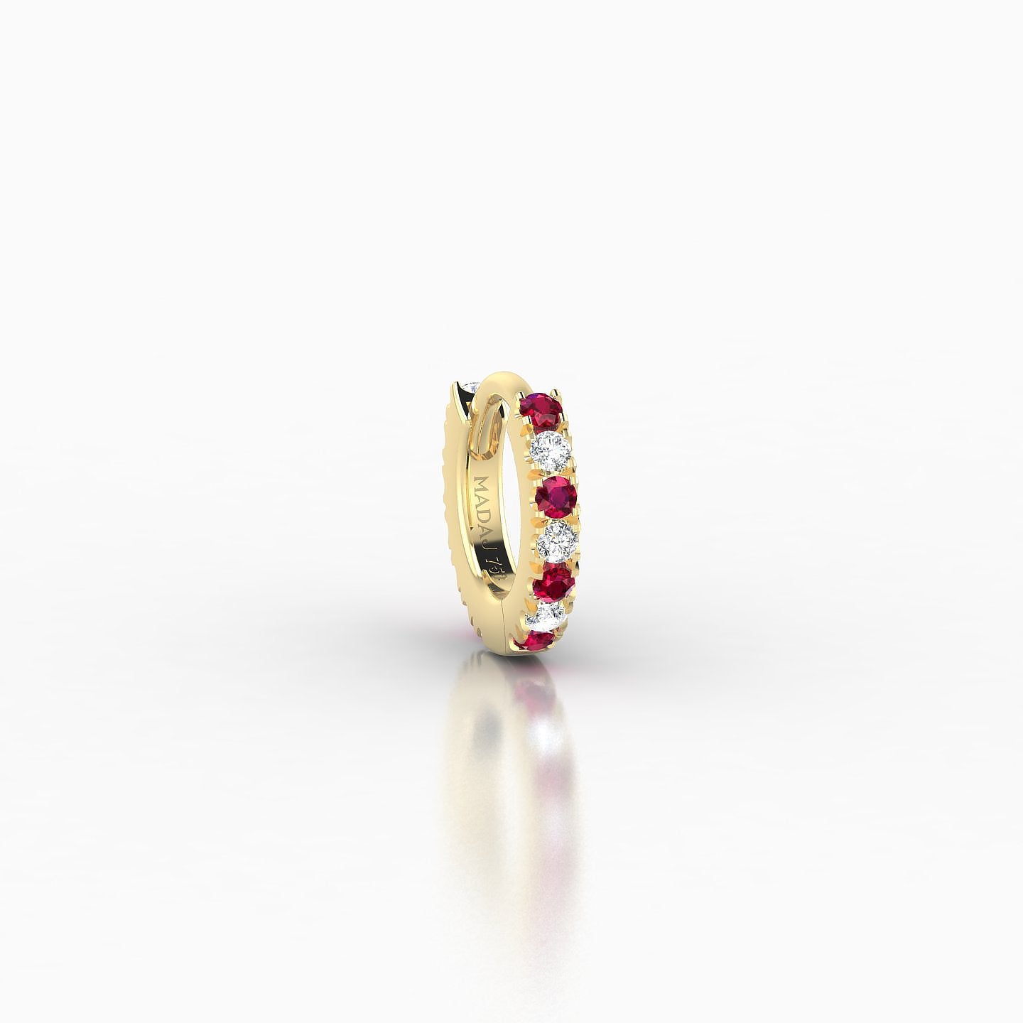 Terra | 18k Yellow Gold 5 mm Ruby & Diamond Hoop Piercing