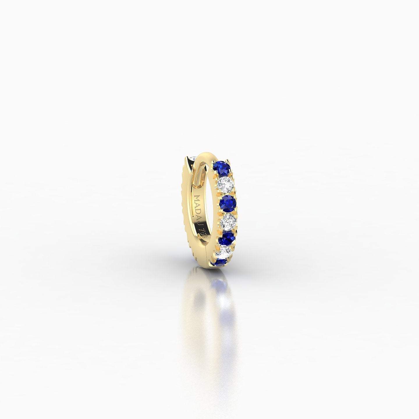 Terra | 18k Yellow Gold 5 mm Sapphire & Diamond Hoop Piercing