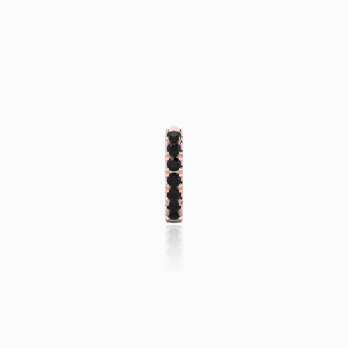 Terra | 18k Rose Gold 5 mm Black Diamond Hoop Piercing