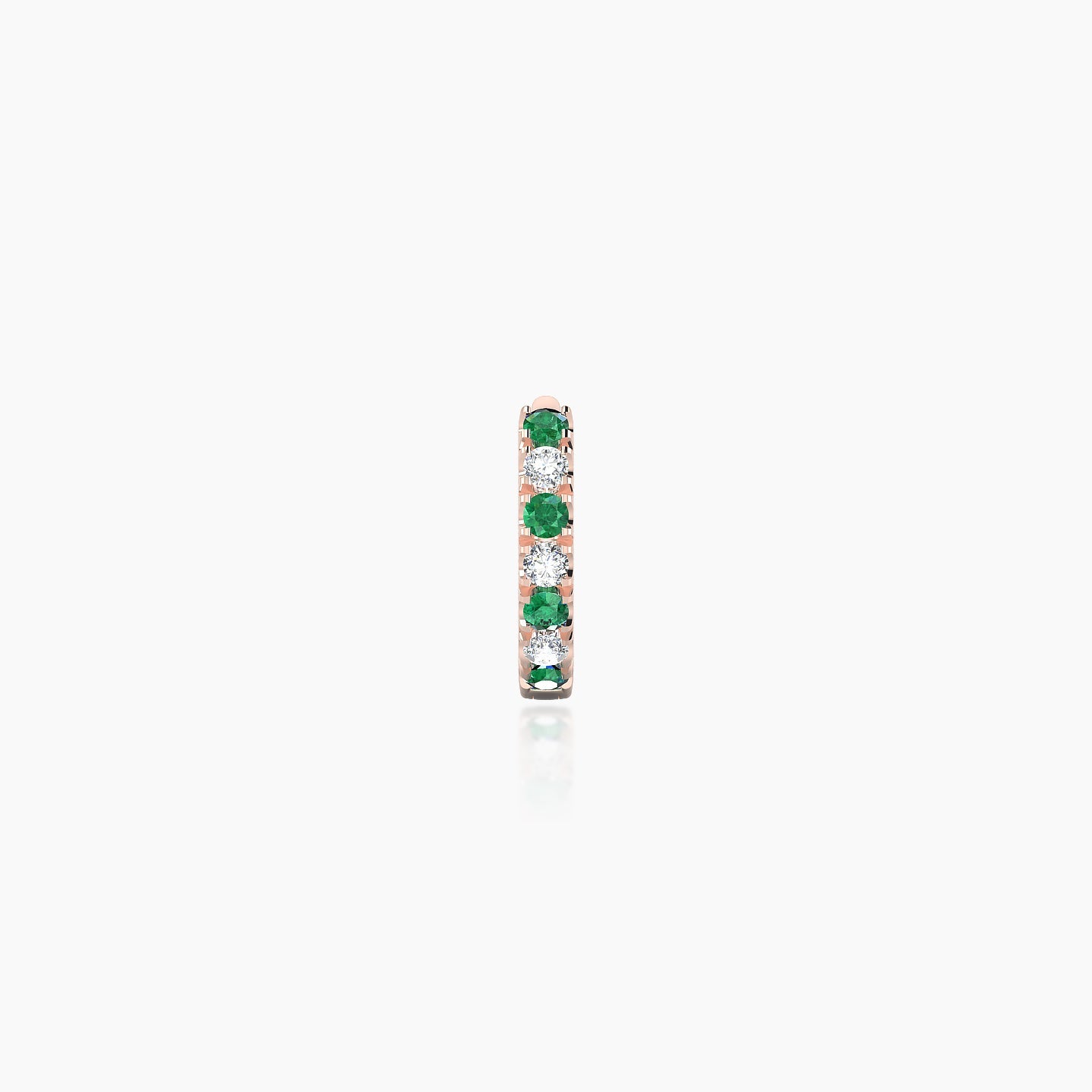 Terra | 18k Rose Gold 5 mm Emerald & Diamond Hoop Piercing