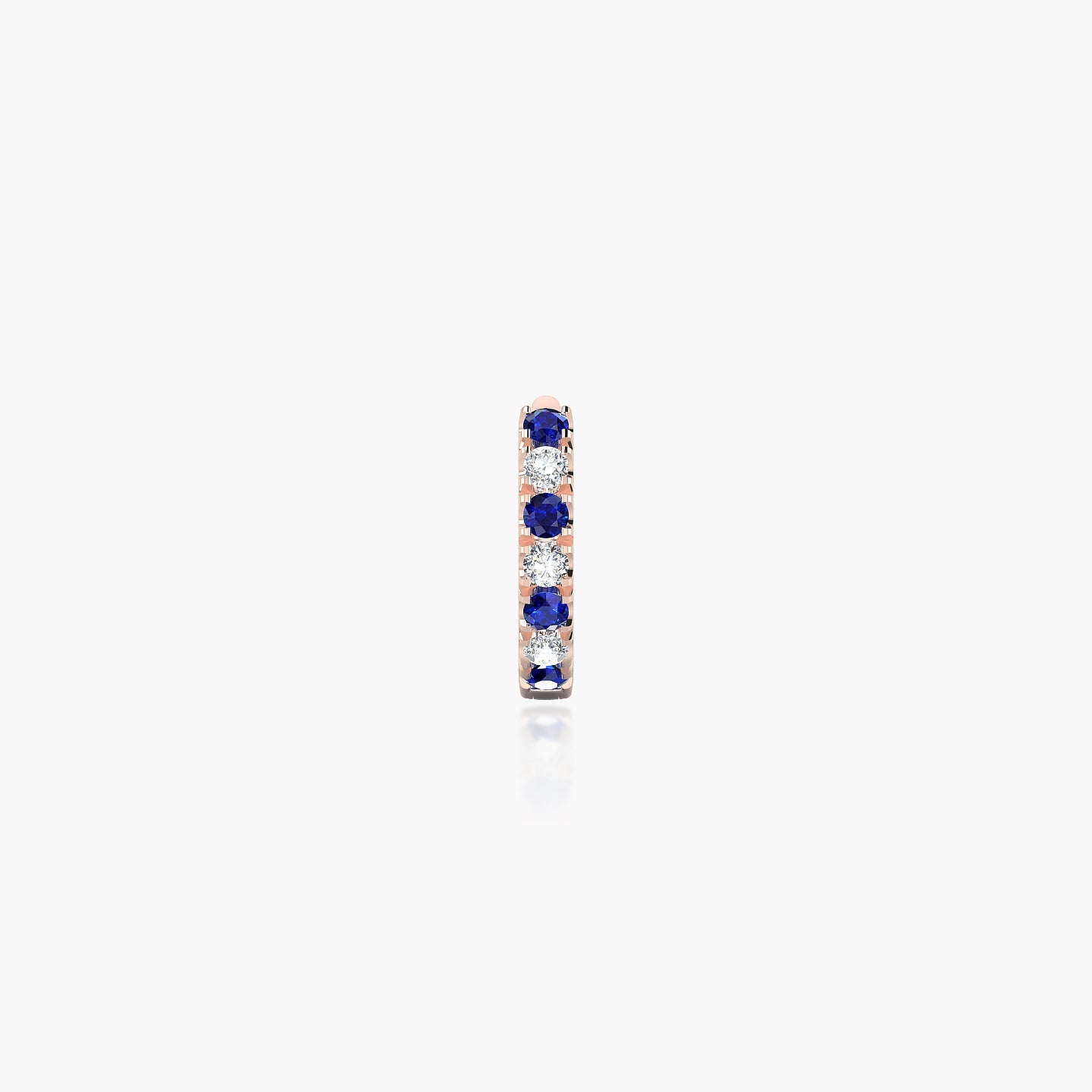 Terra | 18k Rose Gold 5 mm Sapphire & Diamond Hoop Piercing