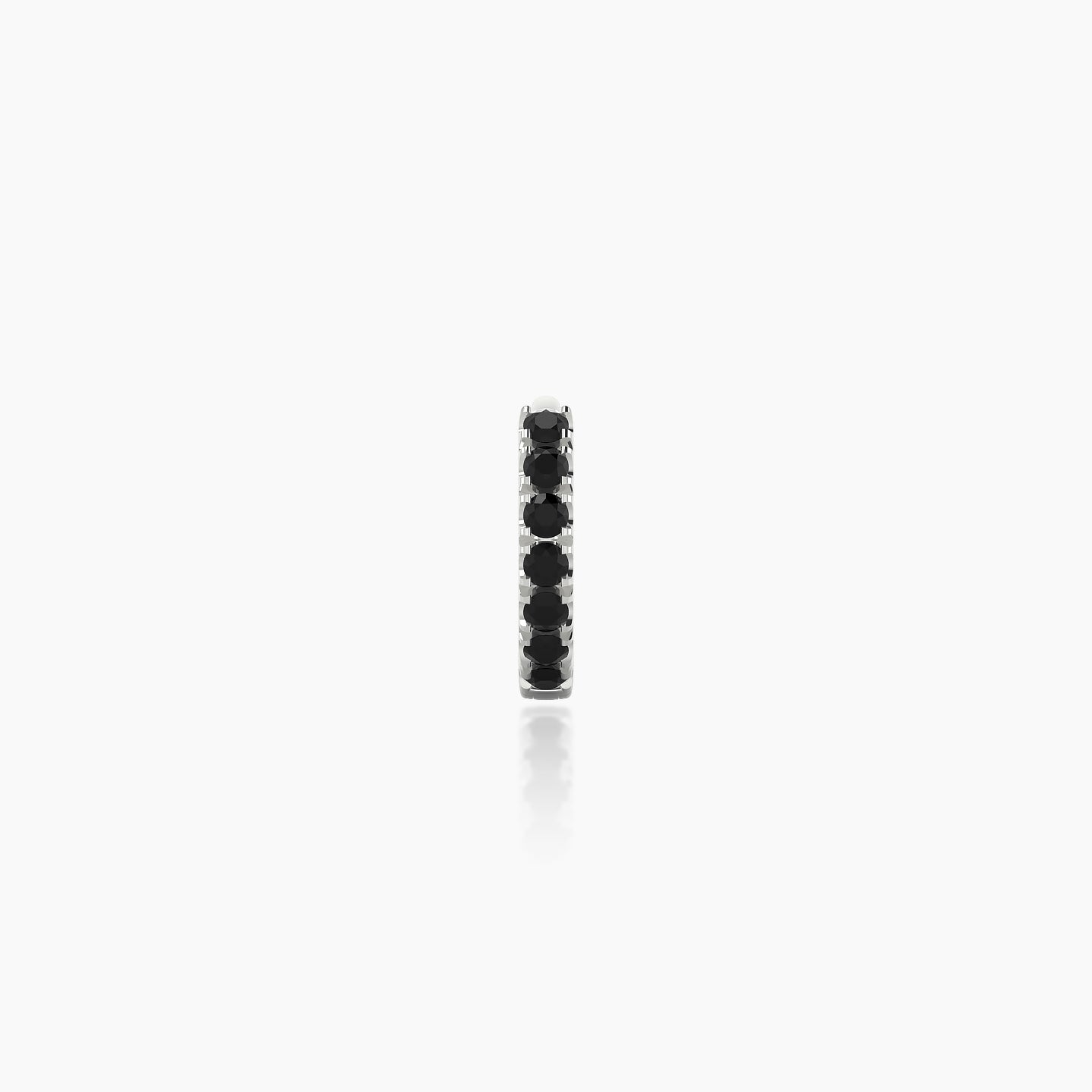 Terra | 18k White Gold 5 mm Black Diamond Hoop Piercing