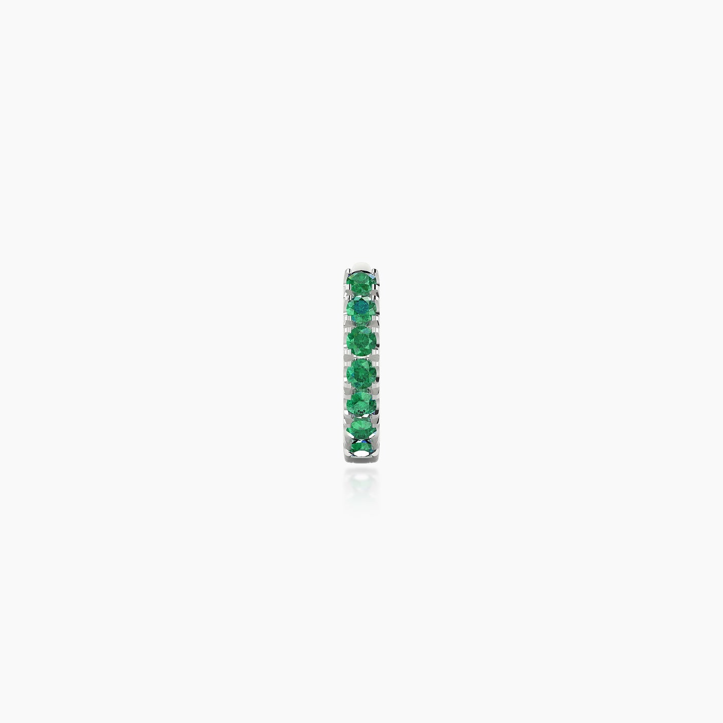 Terra | 18k White Gold 5 mm Emerald Hoop Piercing